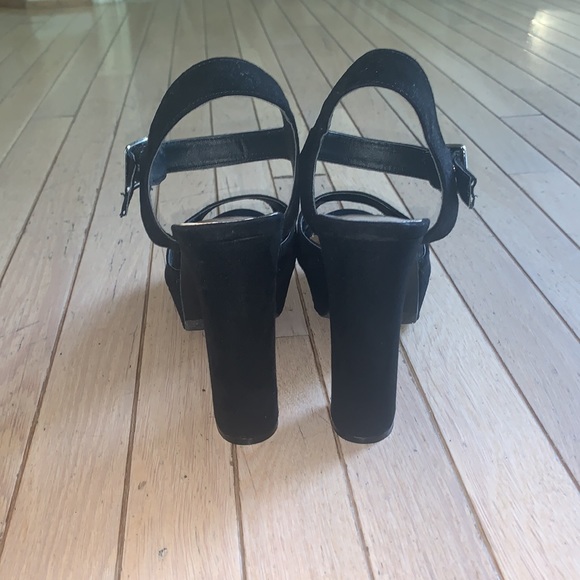 Black micro suede platform shoes - Picture 3 of 3